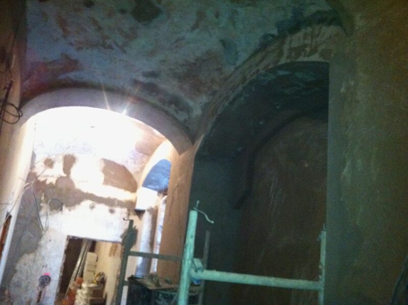 Gewölbe im Keller nach Entfernung des alten Putzes