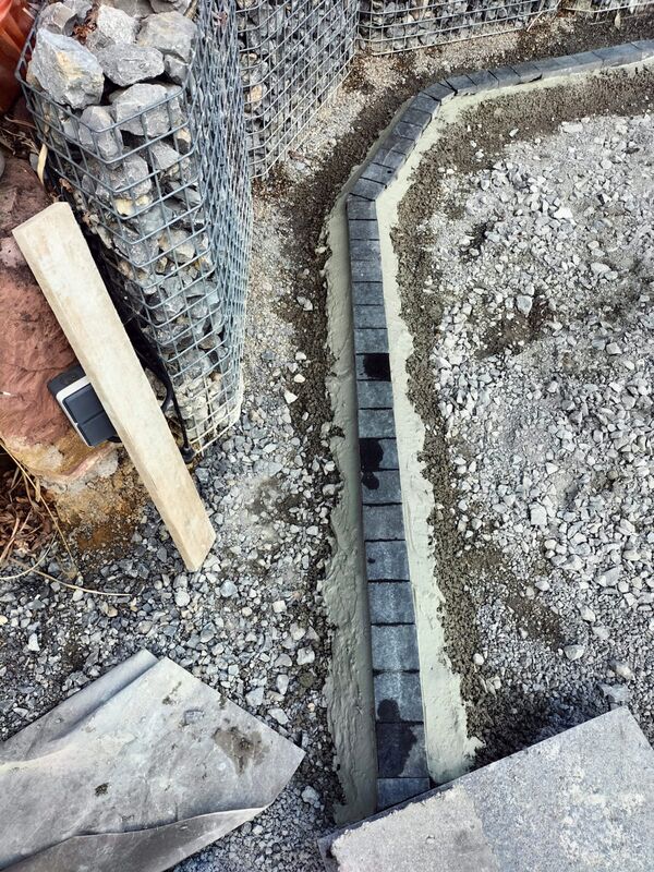 Streifenfundament mit Schalung im Graben